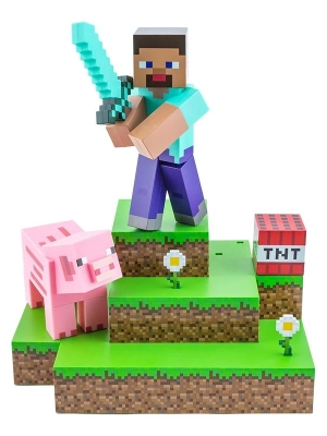 Lampa - diorama Minecraft Steve (wysokość: 30 cm)