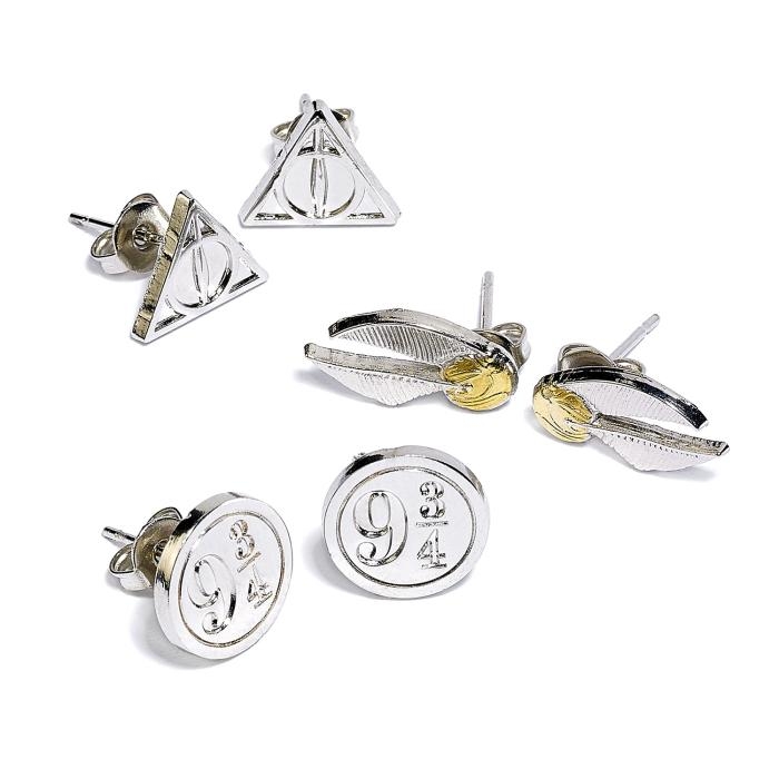 Harry Potter Stud Earring Sets (Golden Snitch, Deathly Hallows, Platform 9 3/4)