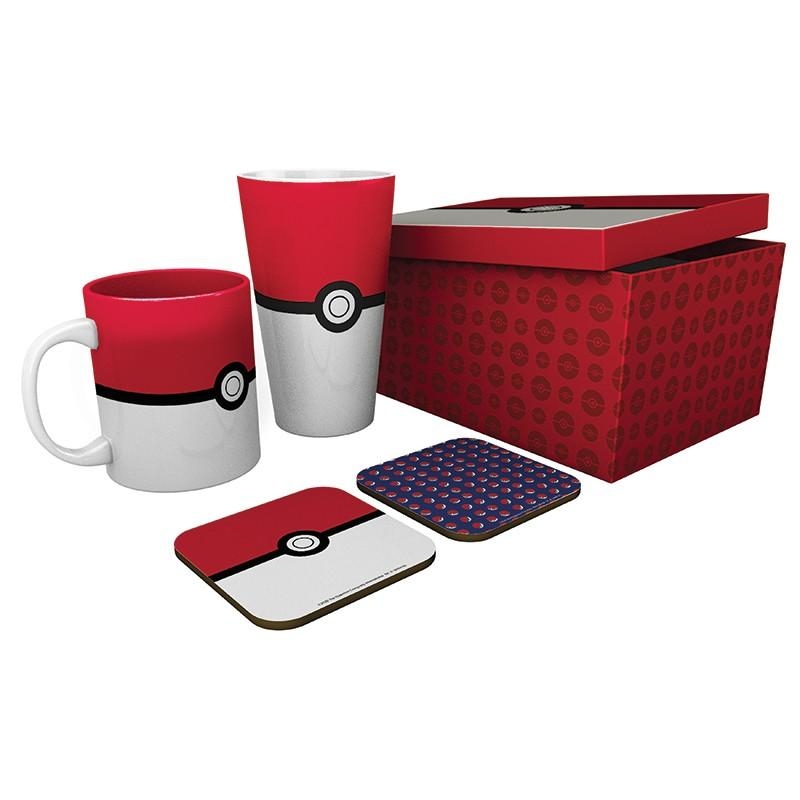 Pokemon - Pokeball gift set: mug, glass, 2 x coasters