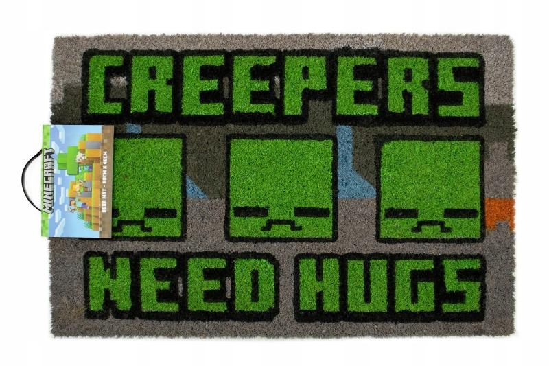 MINECRAFT (CREEPERS NEED HUGS) COIR DOORMAT (60 x 40 cm)
