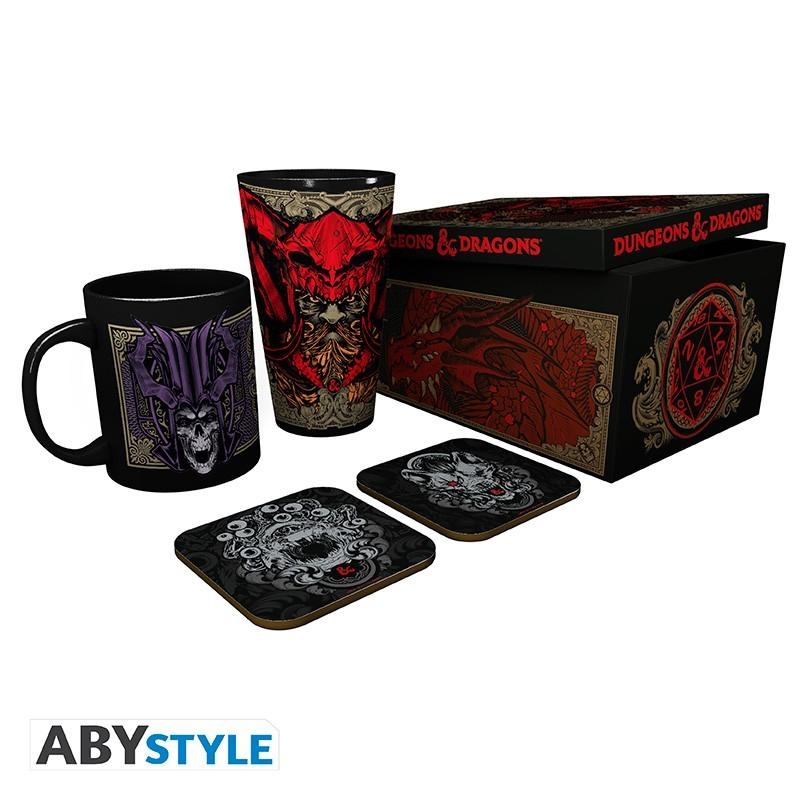 DUNGEONS & DRAGONS gift set: xxl glass, mug, 2 x coasters