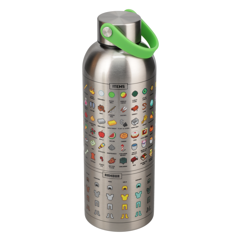 Minecraft Metal Water Bottle with Carry Loop