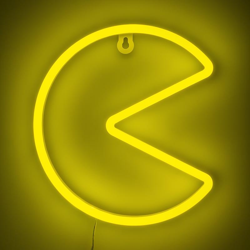 Pac-Man Wall Mountable LED Neon Light (high: 21,50 cm)