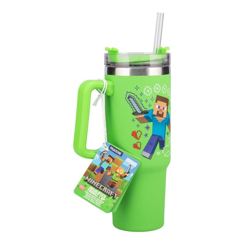 Minecraft insulated cup and straw (900 ml) - green