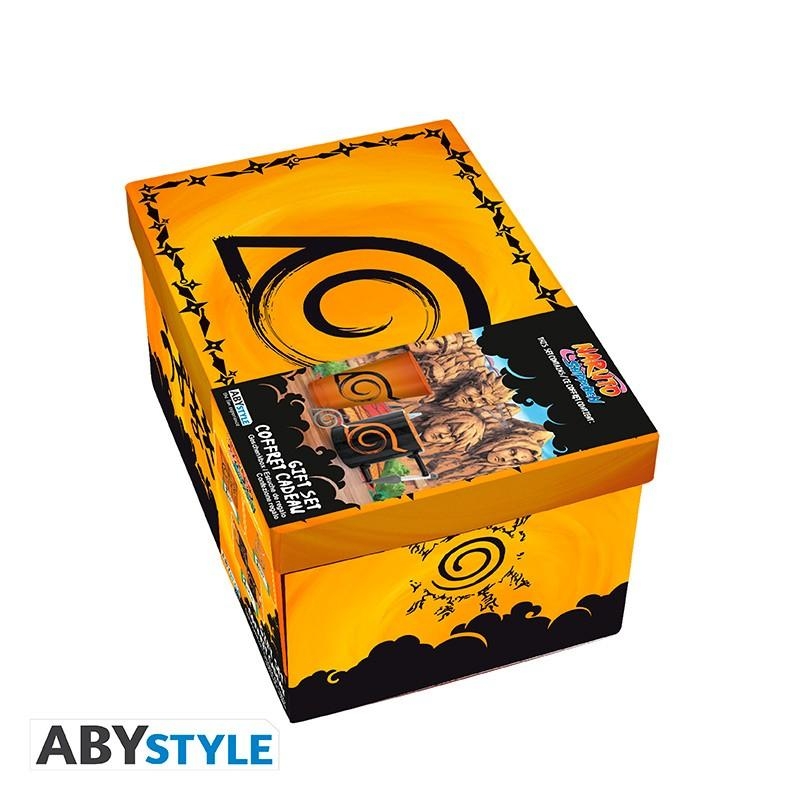 NARUTO SHIPPUDEN gift set: large Glass, 3D Keychain, 3D mug