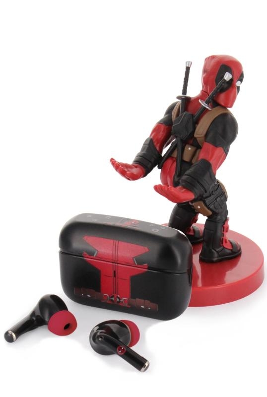Marvel Deadpool Buds Pro Wireless Bluetooth Earbuds and Phone Holder