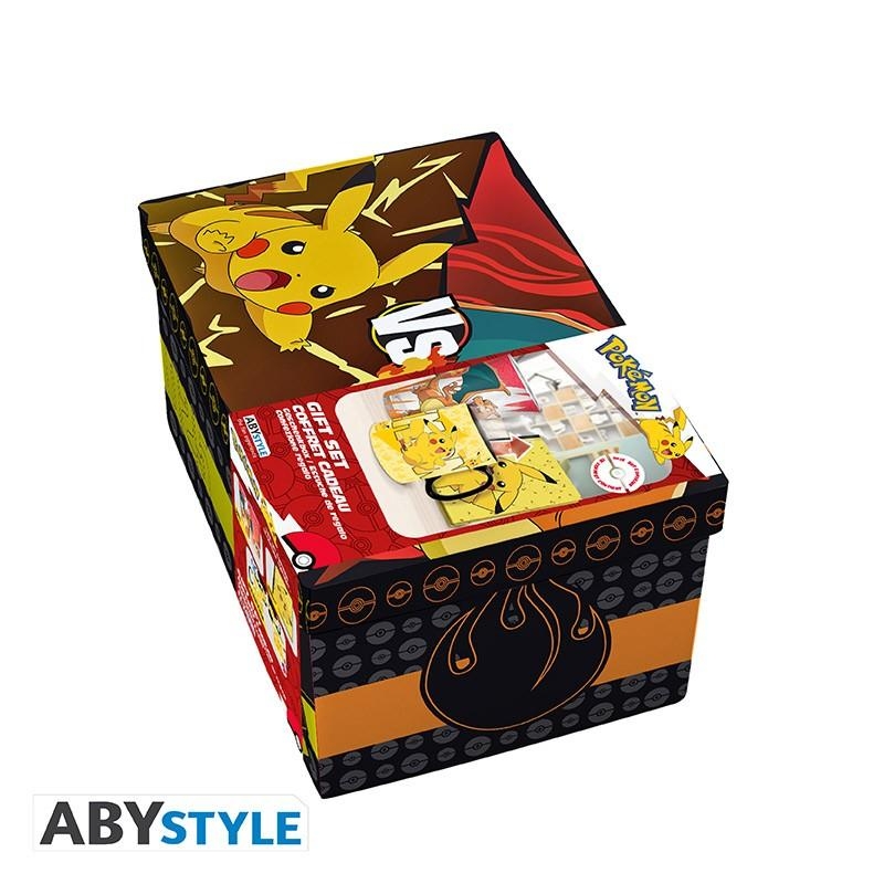 Pokemon gift set: large glass, heat change mug, notebook -Pikachu