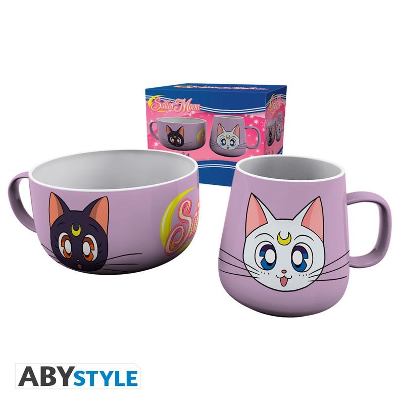 SAILOR MOON Breakfast Set Mug + Bowl - Luna & Artemis