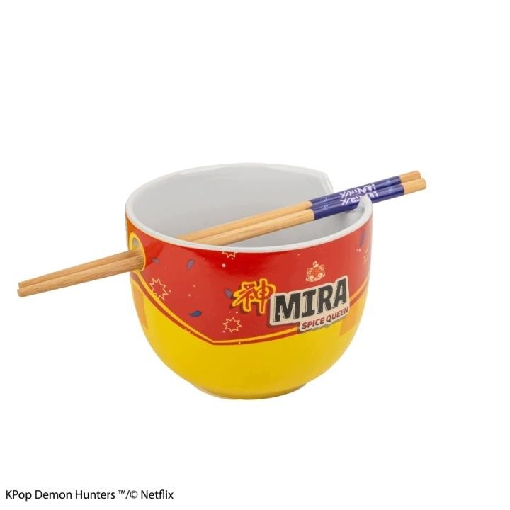 K-POP Demon Hunters ramen bowl with Chopsticks - Mira Spice Queen