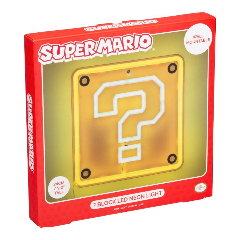 Super Mario Question Block Wall Mountable LED Neon Light (high: 24,5 cm)