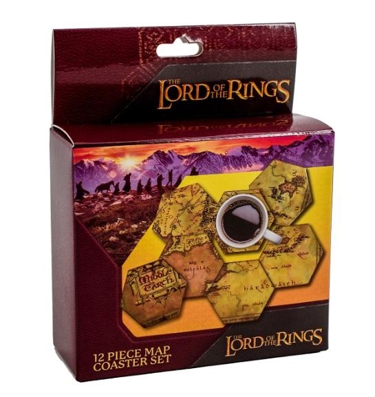 Lord of the Rings: Middle Earth Hex Map Coasters (12 pcs)