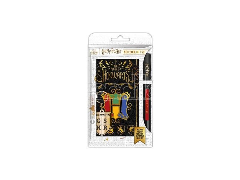 Harry Potter Notebook Gift Set - Colourful Crest: notebook,pen, keychain