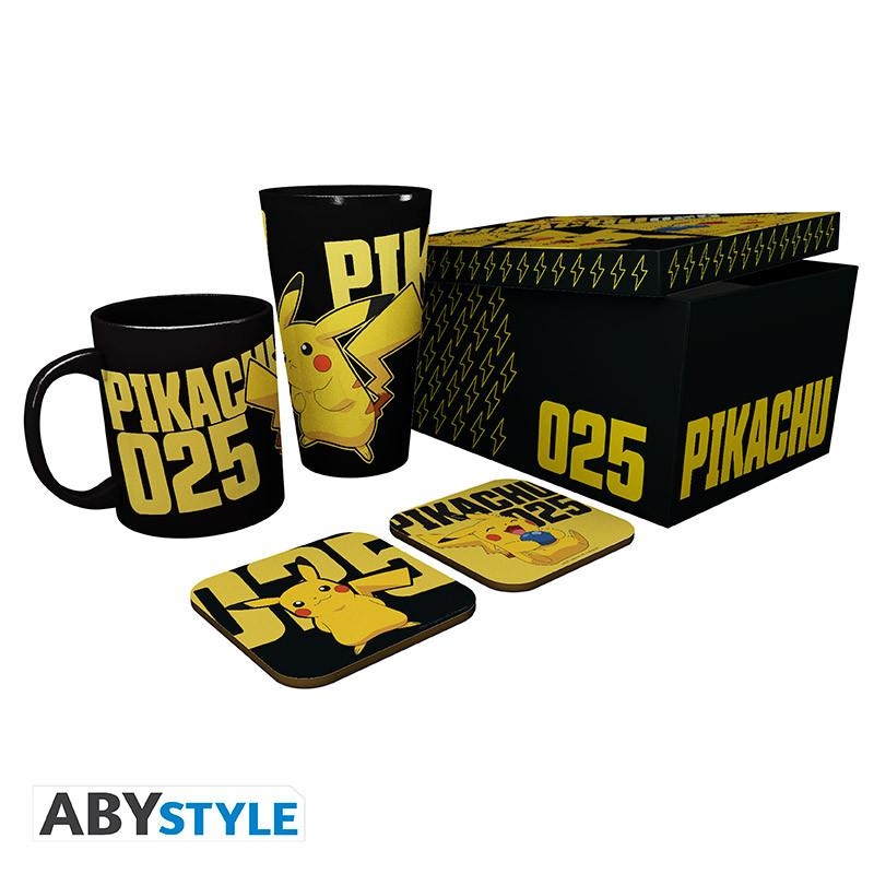 POKEMON gift set: glass XXL, mug, 2 coasters