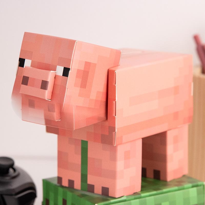 Minecraft Pig Build Your Own Money Box Kit
