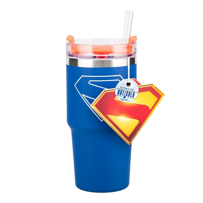 Superman insulated cup and straw (600 ml)