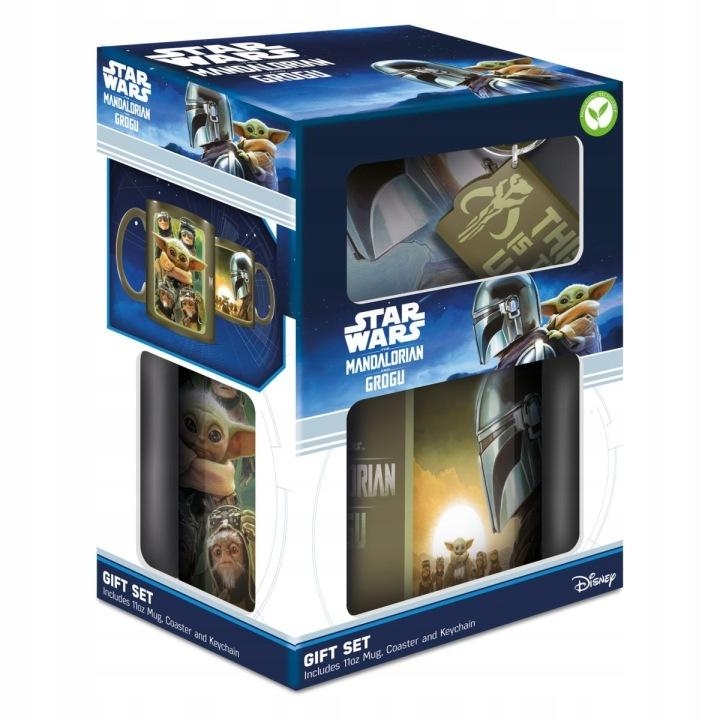 STAR WARS THE MANDALORIAN AND GROGU (BOUNTY HUNTERS) GIFT SET (MUG, COASTER & KEYCHAIN)