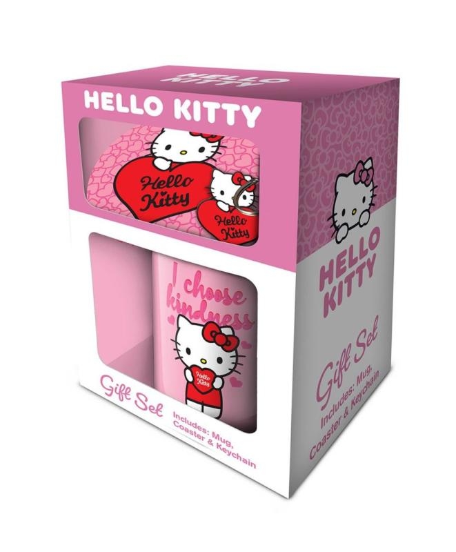 HELLO KITTY (MY HEART) GIFT SET: MUG, COASTER & KEYCHAIN