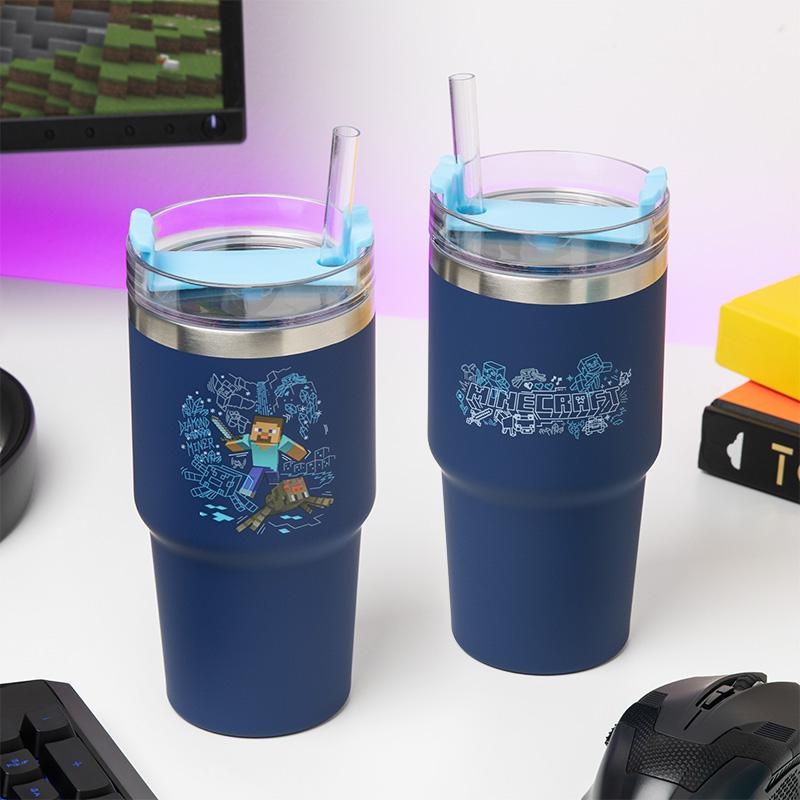Minecraft Gamer insulated cup and straw (600 ml)