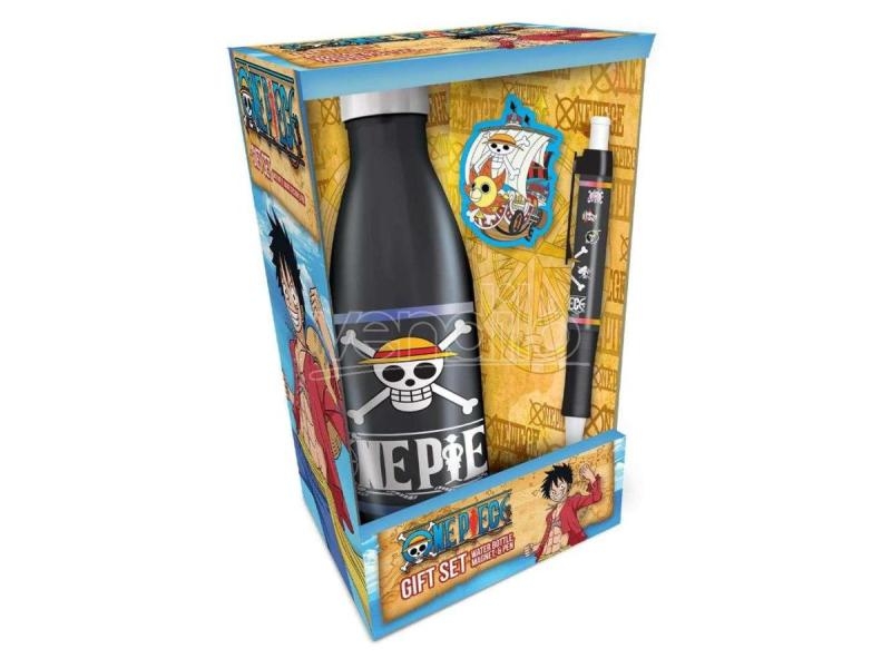 ONE PIECE (STRAW HAT CREW SKULL EMBLEMS) GIFT SET (BOTTLE, MAGNET & PEN)