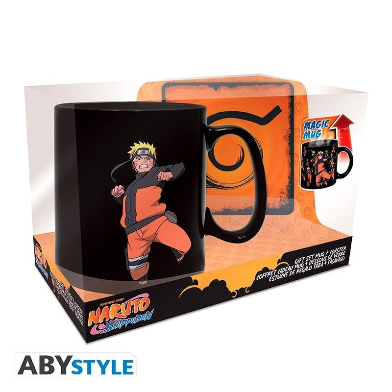 NARUTO SHIPPUDEN gift set: heat change mug (460 ml) + coaster