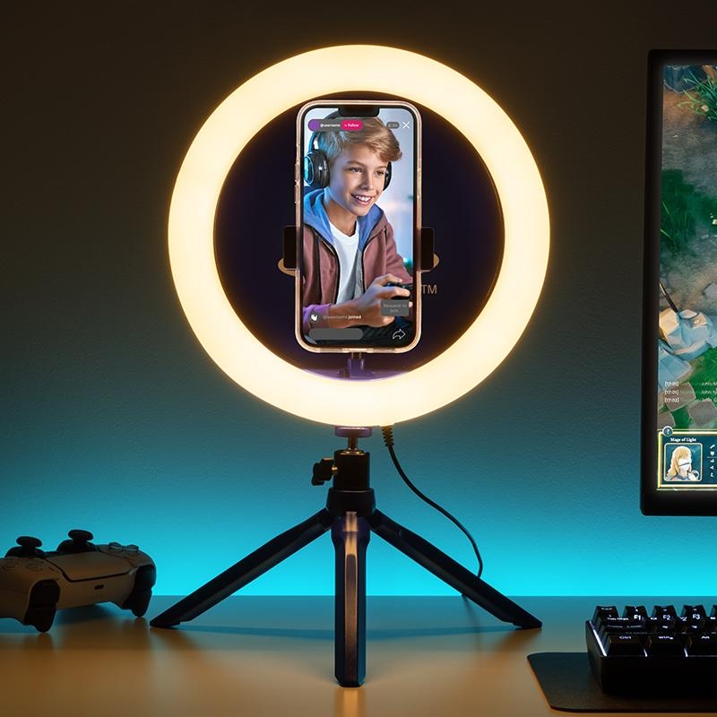 Playstation streaming light with phone holder