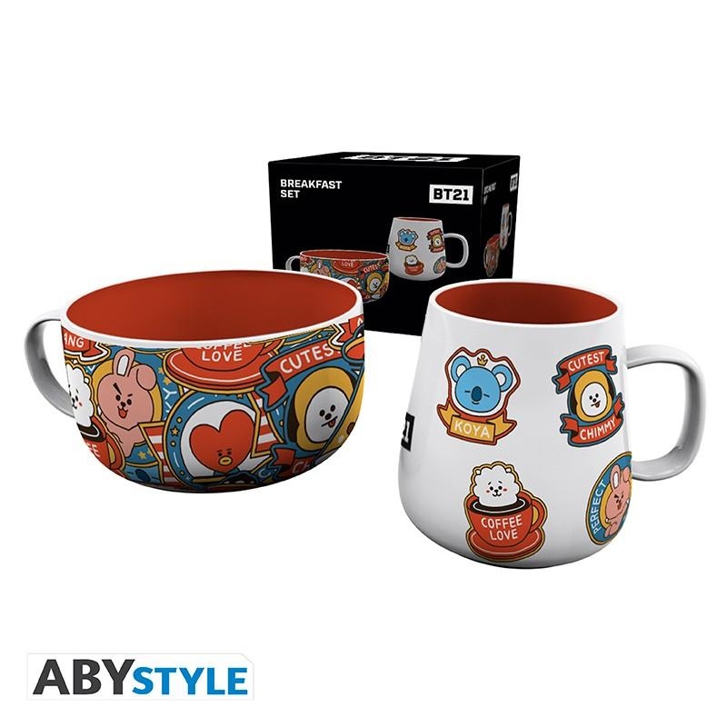 BT21 breakfast set: mug + bowl