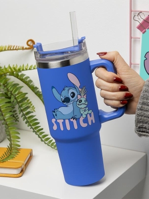 Disney Blue Insulated Cup and Straw (900 ml) Stitch