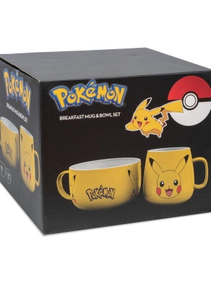 Pokemon Pikachu breakfast set: mug + bowl