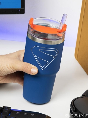 Superman insulated cup and straw (600 ml)
