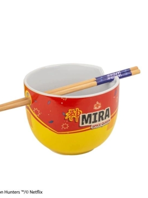 K-POP Demon Hunters ramen bowl with Chopsticks - Mira Spice Queen