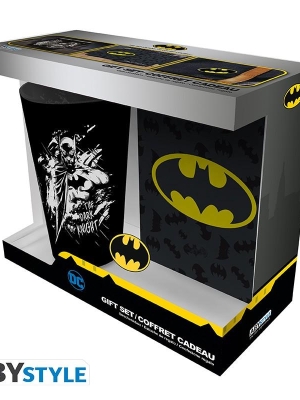 DC COMICS Batman gift set: XXL glass, pin, A6 pocket notebook