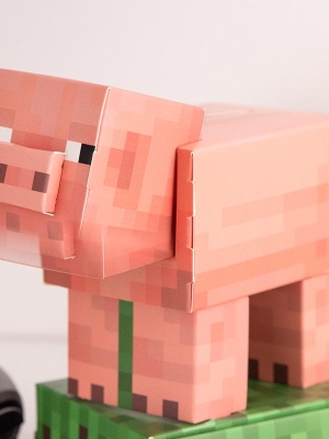 Minecraft Pig Build Your Own Money Box Kit