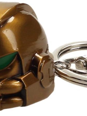 Warhammer 40K Metal Keychain Space Marine MKVII Helmet Gold