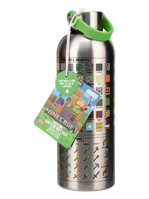 Minecraft Metal Water Bottle with Carry Loop