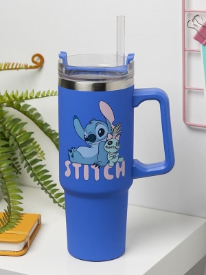 Disney Blue Insulated Cup and Straw (900 ml) Stitch