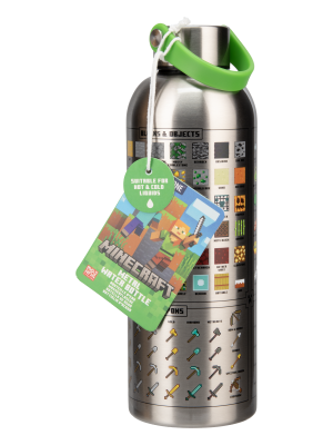 Minecraft Metal Water Bottle with Carry Loop