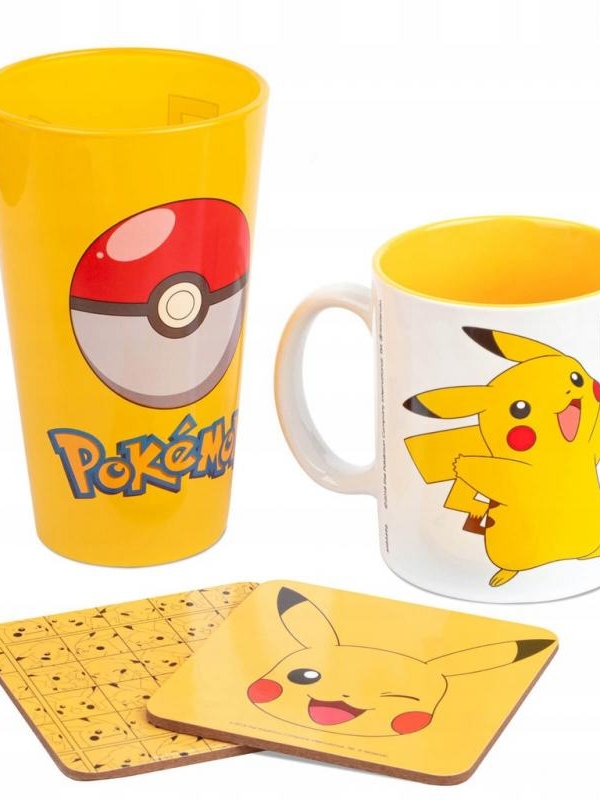Pokemon - Pikachu gift set: mug, glass, 2 x coasters