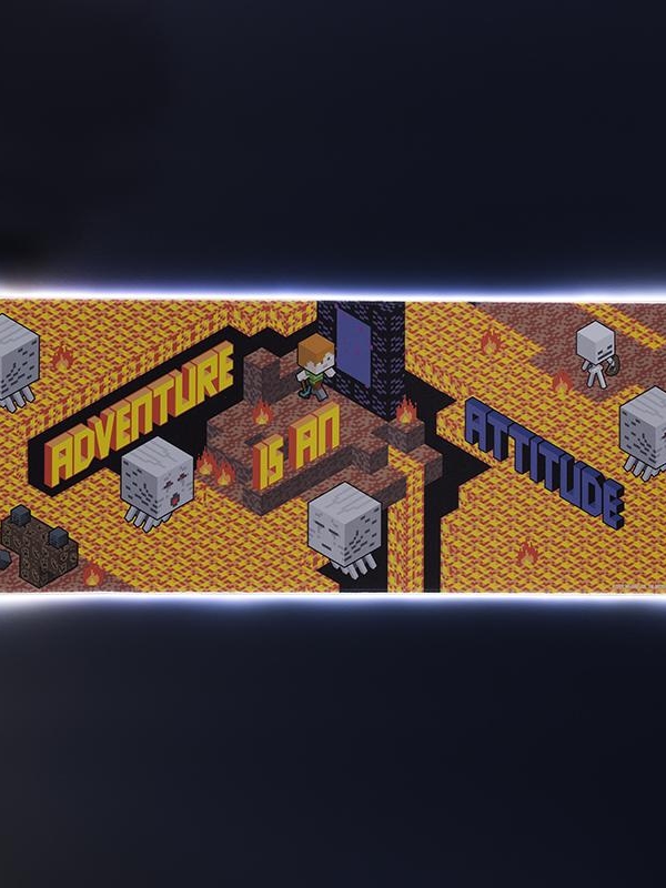 Minecraft mata na biurko - podkładka pod myszkę (80 x 30 cm) z podświetleniem