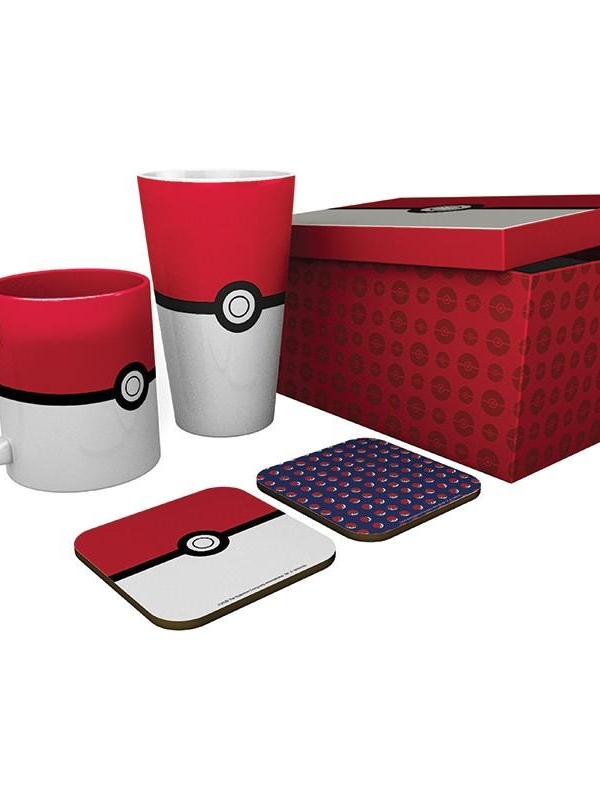 Pokemon - Pokeball gift set: mug, glass, 2 x coasters