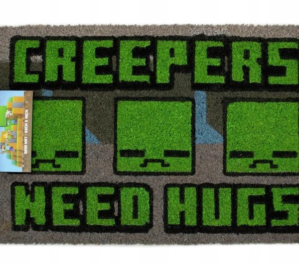 MINECRAFT (CREEPERS NEED HUGS) COIR DOORMAT (60 x 40 cm)