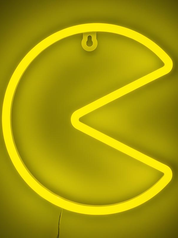 Pac-Man Wall Mountable LED Neon Light (high: 21,50 cm)