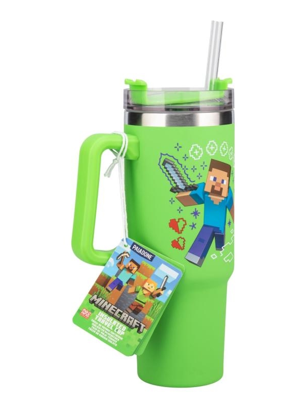 Minecraft insulated cup and straw (900 ml) - green