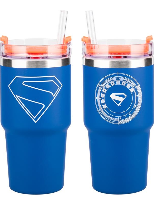 Superman insulated cup and straw (600 ml)