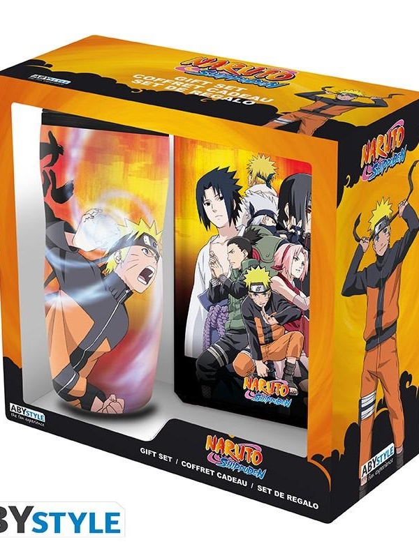 NARUTO SHIPPUDEN gift set: travel mug + notebook