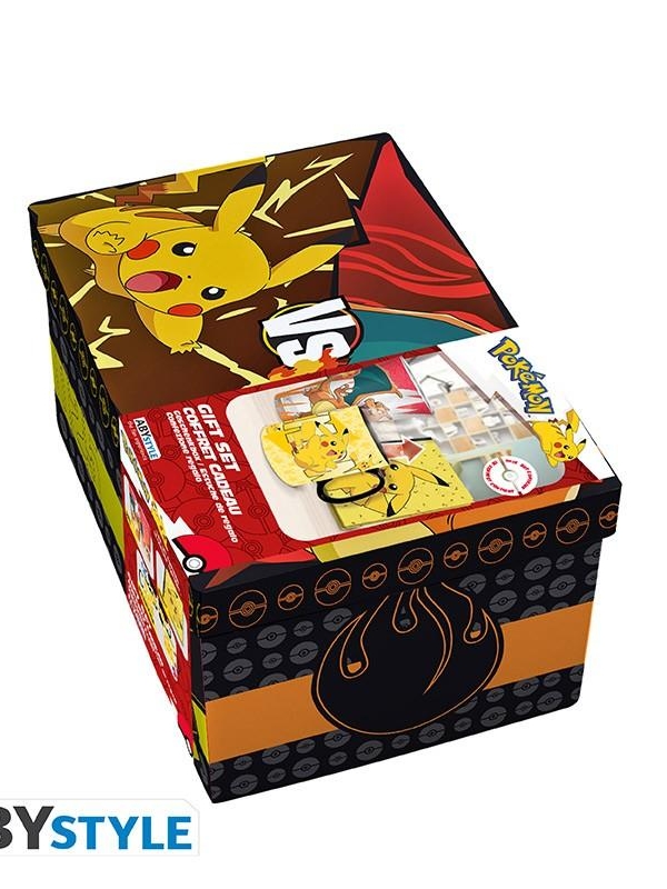 Pokemon gift set: large glass, heat change mug, notebook -Pikachu