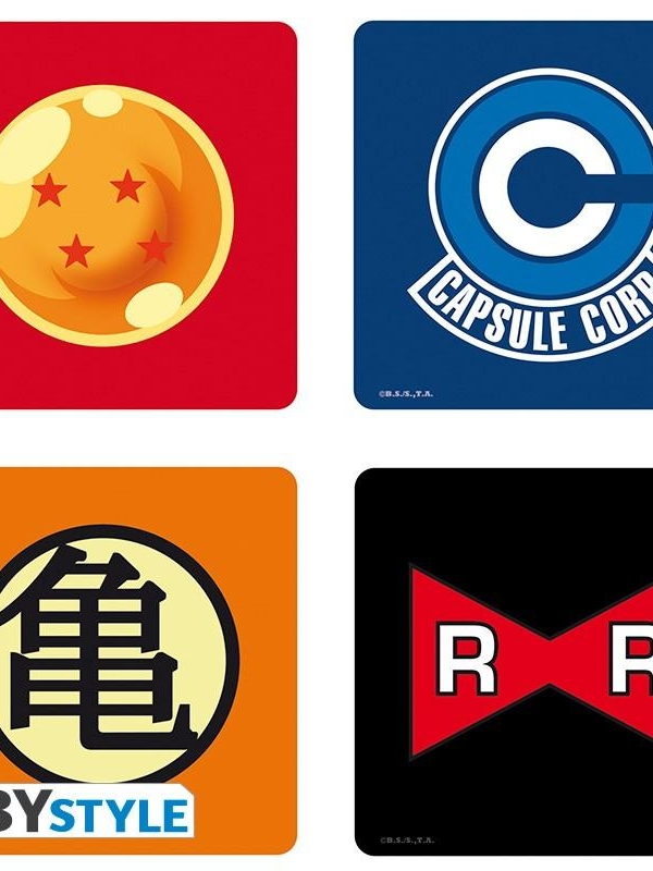 DRAGON BALL set 4 Coasters - Symbols