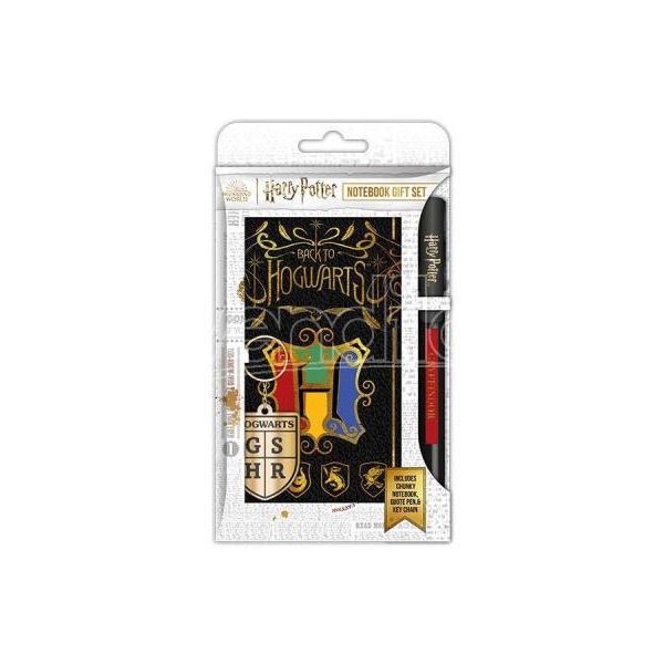 Harry Potter Notebook Gift Set - Colourful Crest: notebook,pen, keychain