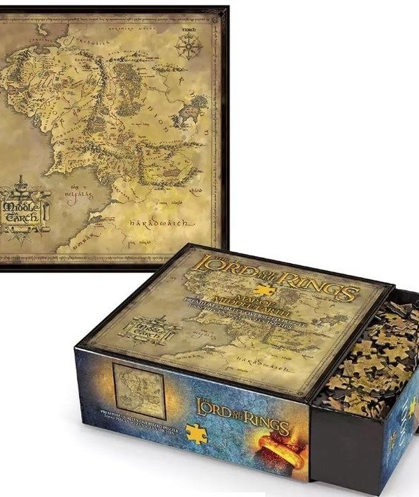 Lord of the Rings Middle earth’s map (1000 elements)