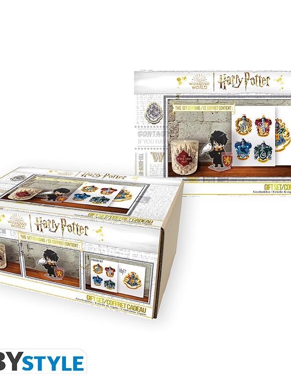 HARRY POTTER gift set: candle, acrylic graphics, stickers