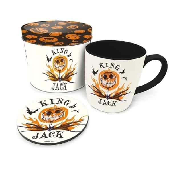 THE NIGHTMARE BEFORE CHRISTMAS (KING JACK) GIFT SET: MUG & COASTER IN KEEPSAKE TIN